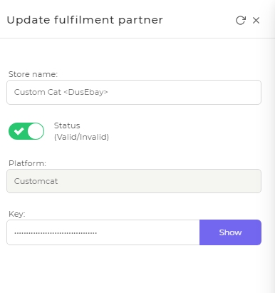 connect customcat fulfillment in podorder system
