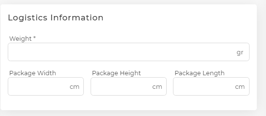 logistics information - product type podorder.io