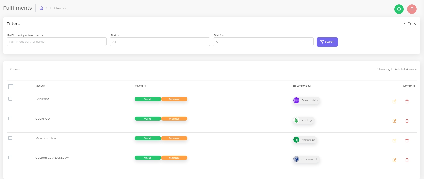 manage all fulfillment providers