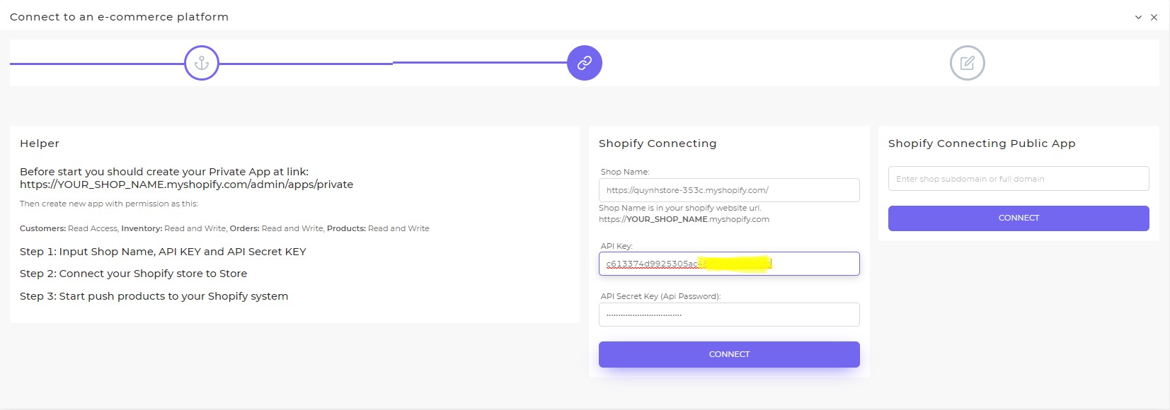 shopify connecting to podorder print on demand