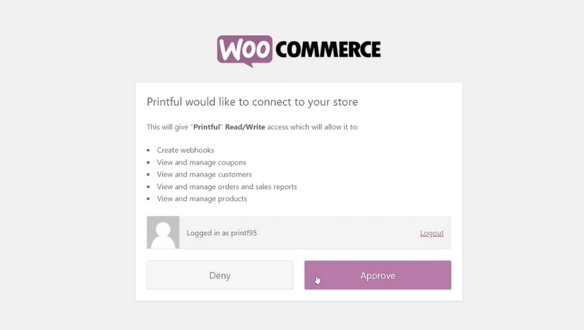 Xuất-hiện-một-thông-báo-Printful-would-like-to-connect-to-your-store