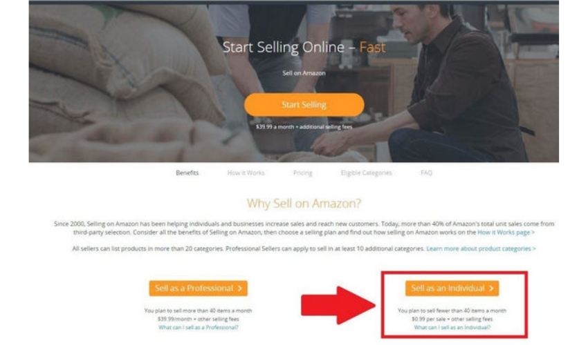 Sell on Amazon from zero - Step 3: Choose an individual
