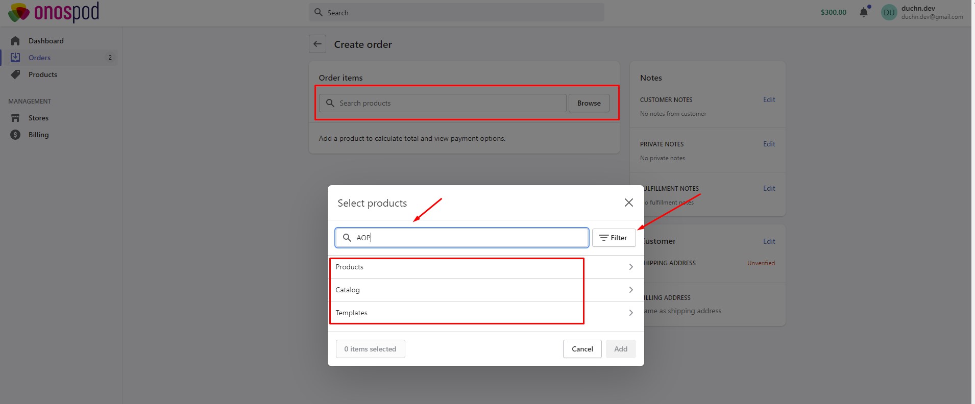 create new order print on demand