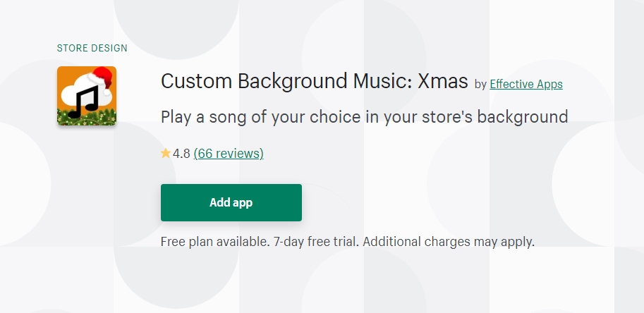 Custom Background Music Xmas shopify podcast app