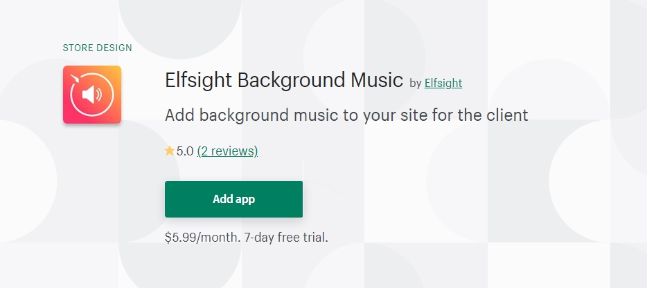 Elfsight Background Music best shopify podcast app