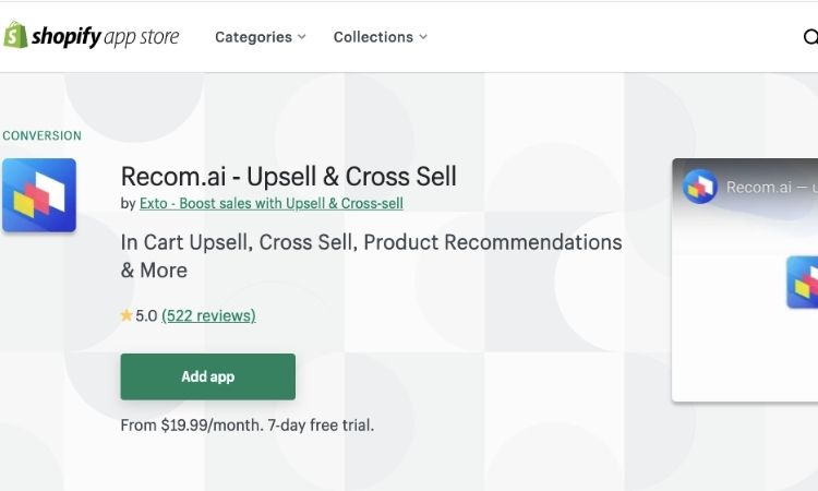 Recom.ai ‑ Upsell & Cross Sell