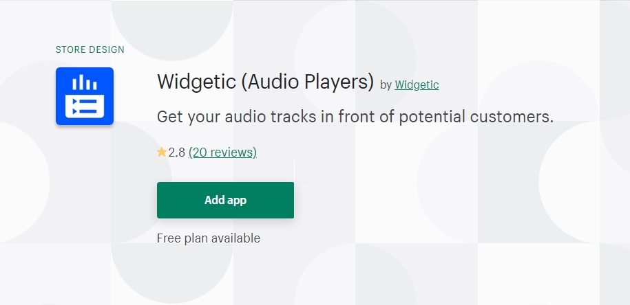 Widgetic (Audio Players) shopify podcast apps