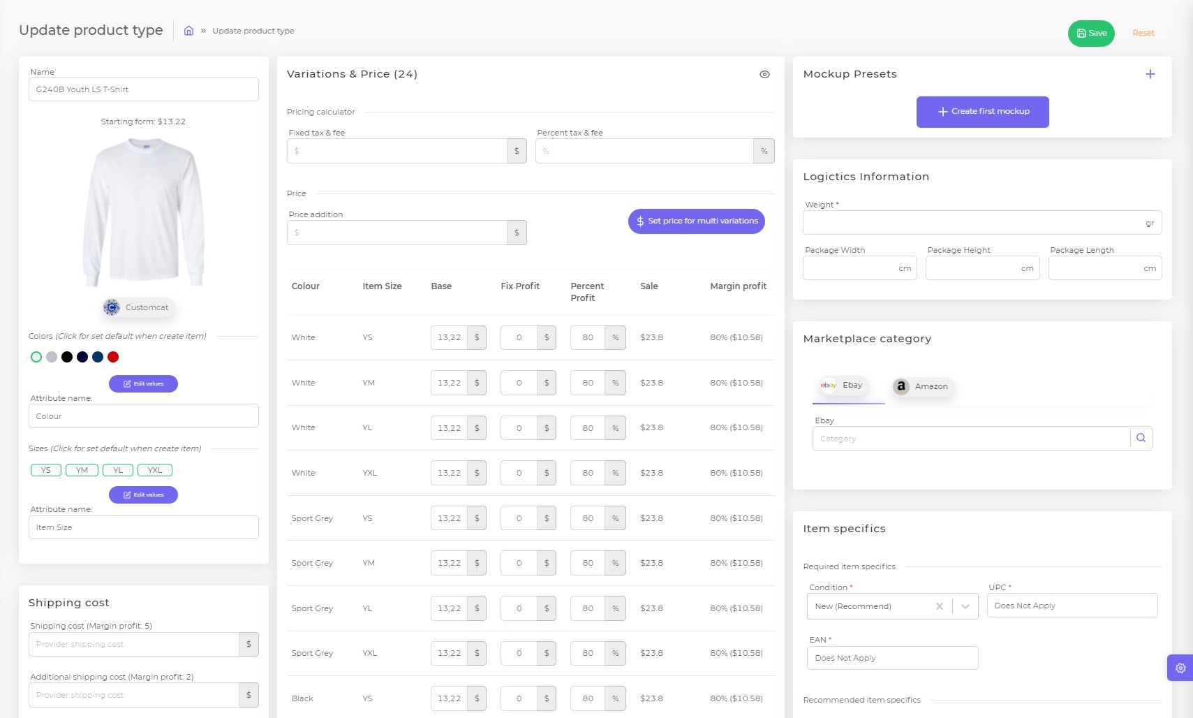 edit print on demand product type podorder