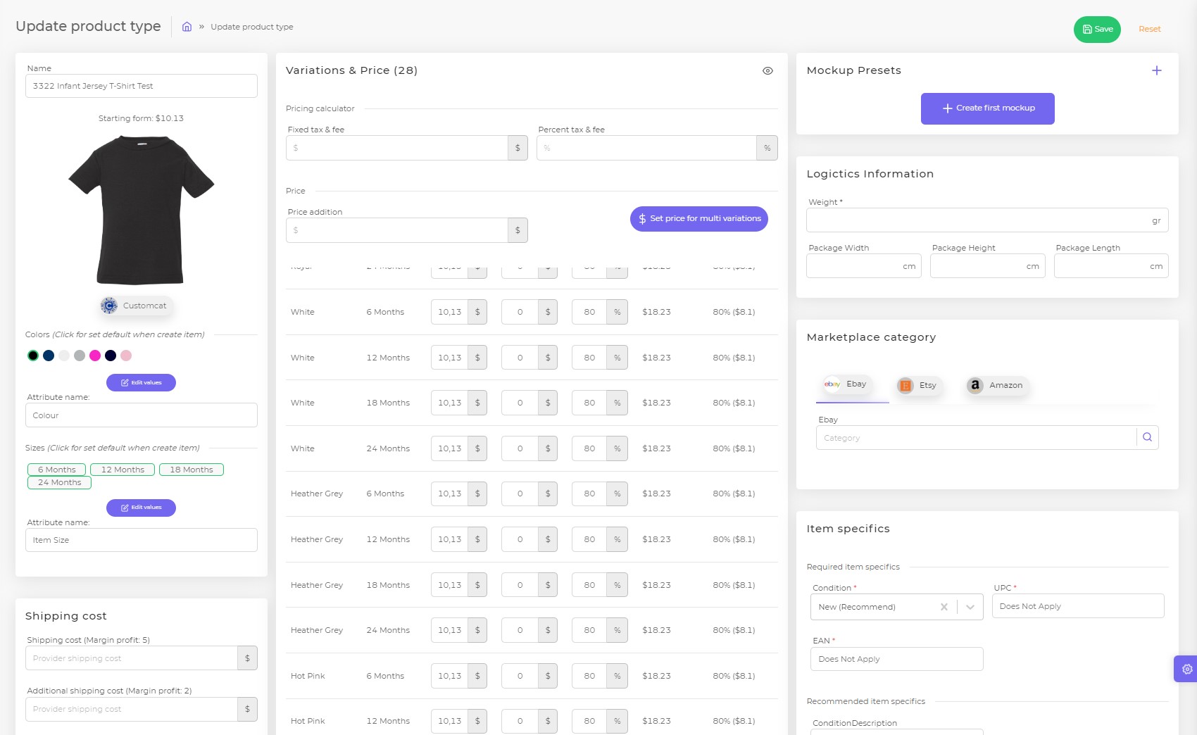 add new product type print on demand podorder